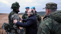 Vladimir Putin visits a military training centre of the Western Military District for mobilised reservists in Russia's Ryazan region.