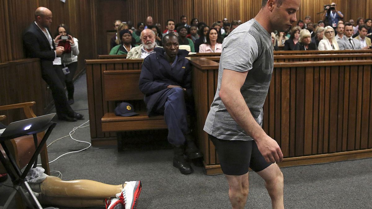 Oscar Pistorius, sans ses prothèses, lors de son procès en 2016