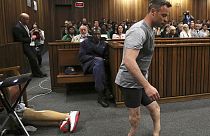 Oscar Pistorius, sans ses prothèses, lors de son procès en 2016