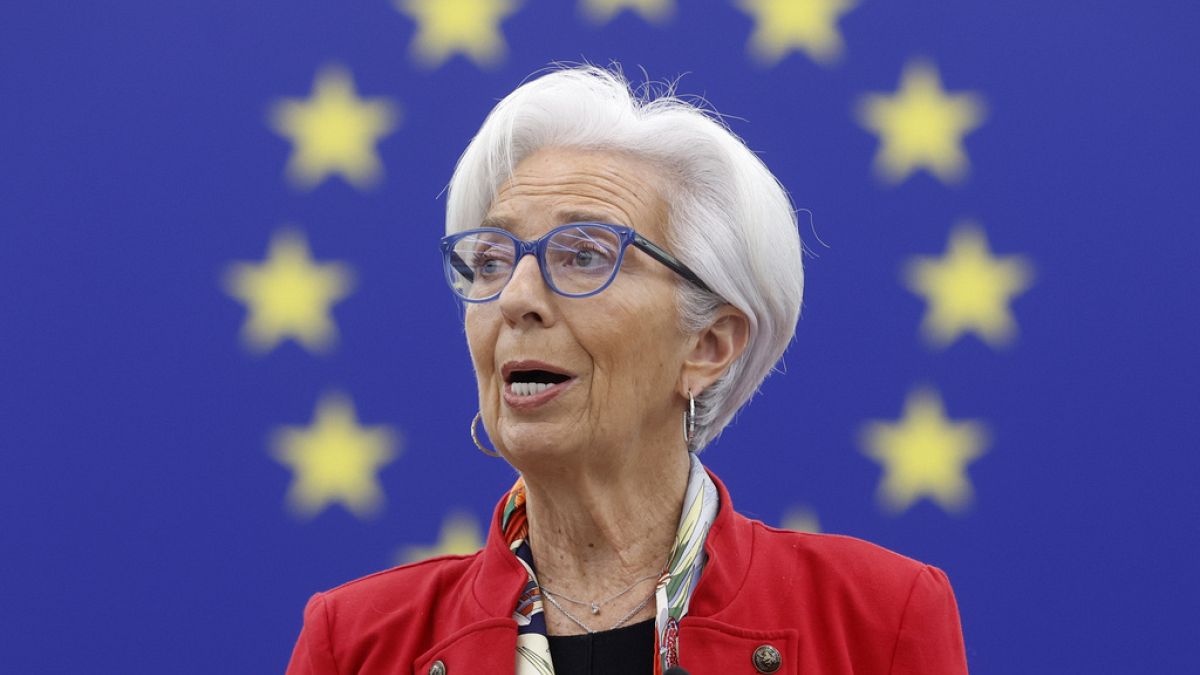 Christine Lagarde, ECB chief, addresses European Parliament