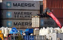 کانتینرهای شرکت مرسک در بندر دانمارک
