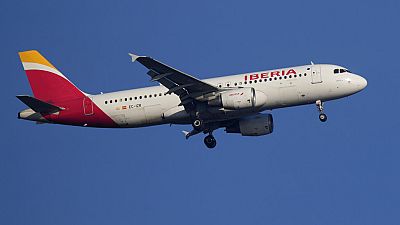 An Iberia Airbus A320 approaches for landing