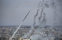 Un misil lanzado desde Gaza.
