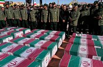 مراسم وداع با پیکر کشته شدگان در حادثه تروریستی کرمان