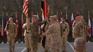 مراسم نقل القيادة في قاعدة أمريكية في العراق - أرشيف