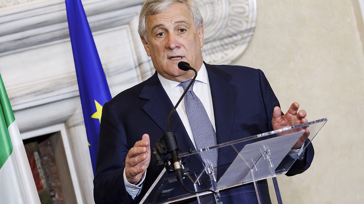 Antonio Tajani olasz külügyminiszter a római Villa Madamában 2023. november 2-án