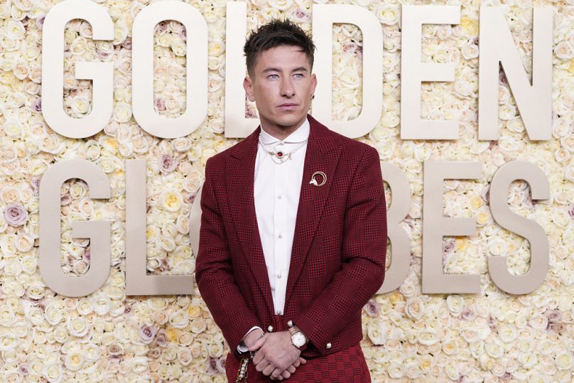 Barry Keoghan arrives at the 81st Golden Globe Awards on Sunday, Jan. 7, 2024, at the Beverly Hilton in Beverly Hills, Calif.