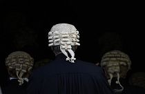 القضاة يدخلون إلى البرلمان بعد قداس في كنيسة وستمنستر لافتتاح العام القانوني الجديد في لندن. 2024/01/08