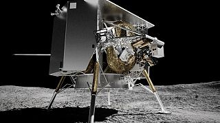 Astrobotic Technology tarafından basınla paylaşılan illüstrasyonda, 'Peregrine' uzay aracı Ay yüzeyinde tasvir ediliyor