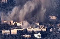 لقطة من فيديو نشره الجيش الإسرائيلي الذي أعلن أنه ضرب البنية التحتية لحزب الله في جنوب لبنان.