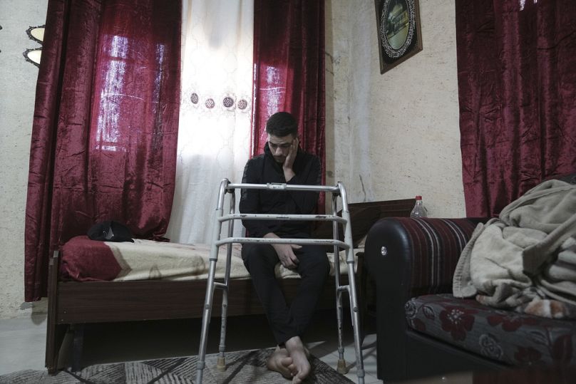 Mohammed Rimawi recovers from his injuries on Sunday, Jan. 7, 2024, after he was wounded by Israeli forces in a shooting last week in the occupied West Bank.
