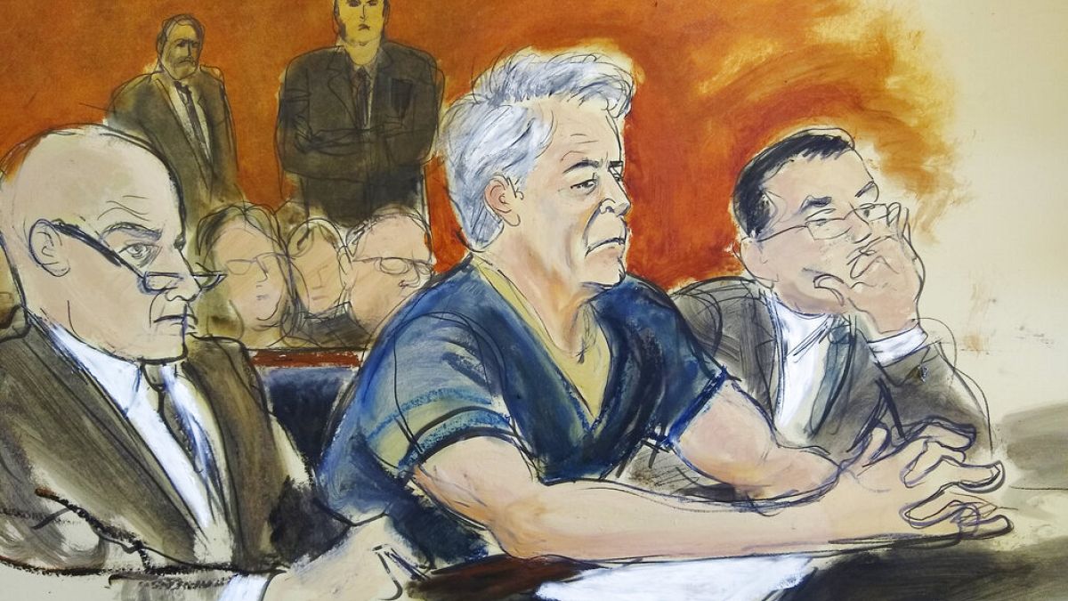 Epstein'in hakim karşısına çıktığı ana ait çizim