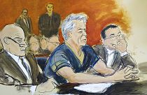 Epstein'in hakim karşısına çıktığı ana ait çizim