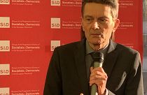 Rolf Mützenich, az SPD parlamenti frakcióvezetője mond beszédet a brüsszeli párteseményen