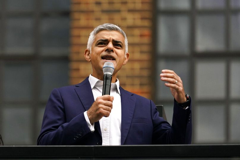 Mayor of London Sadiq Khan attends the opening of the Battersea Power Station, in London, Friday, Oct. 14, 2022.