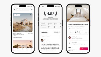 The Airbnb app as shown on mobile
