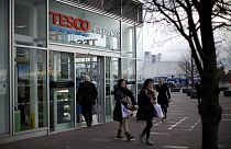 A branch of Tesco Express is seen near the North Greenwich Arena in London, Thursday, Jan. 12, 2012.