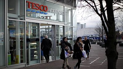 A branch of Tesco Express is seen near the North Greenwich Arena in London, Thursday, Jan. 12, 2012.