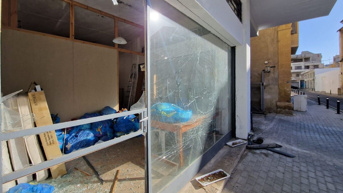 KISA's offices in Nicosia after an improvised explosive device exploded in front of them on 5 January.