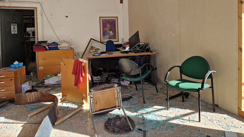 Inside KISA's offices after the explosion on 5 January.