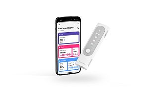 Withing's 4-in-1 home health check tool, the BeamO, unveiled at CES in Las Vegas.
