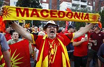 Manifestante macedone