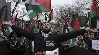 مظاهرة داعمة للفلسطينيين في لاهاي