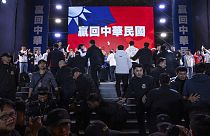 Un comizio elettorale a Taiwan
