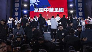 Un comizio elettorale a Taiwan