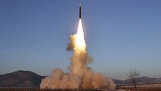 اختبار إطلاق لصاروخ باليستي عابر للقارات، كوريا الشمالية، 19 ديسمبر 2023 .