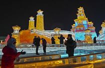 Una de las esculturas expuestas en Harbin (China).