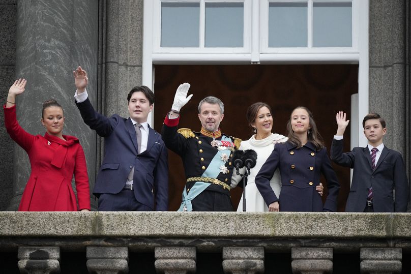 La Familia Real danesa tras la proclamaciónd e Federico X.