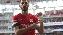 Imagen de Sagiv Jehezkel, futbolista israelí del equipo turco Antalyaspor que ha sido despedido del club por un gesto calificado de polémico, tras marcar un gol.