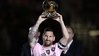 Imagen de Messi primer jugador en ganar tres veces el premio The Best de la FIFA, que distingue al mejor futbolista de la categoría masculina.