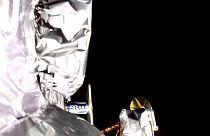 Imagem de uma câmara montada, divulgada pela Astrobotic Technology, mostra uma secção de isolamento no módulo de aterragem Peregrine.