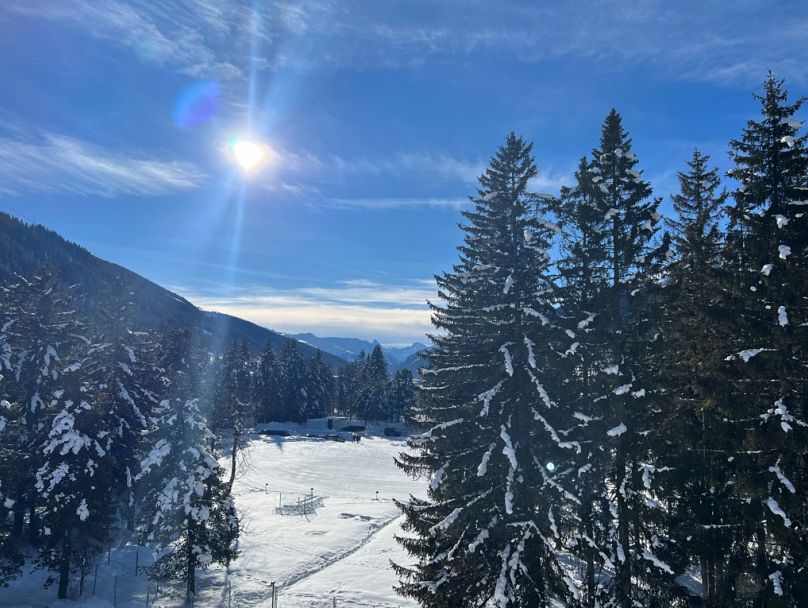 A winter landscape in Davos, Switzerland