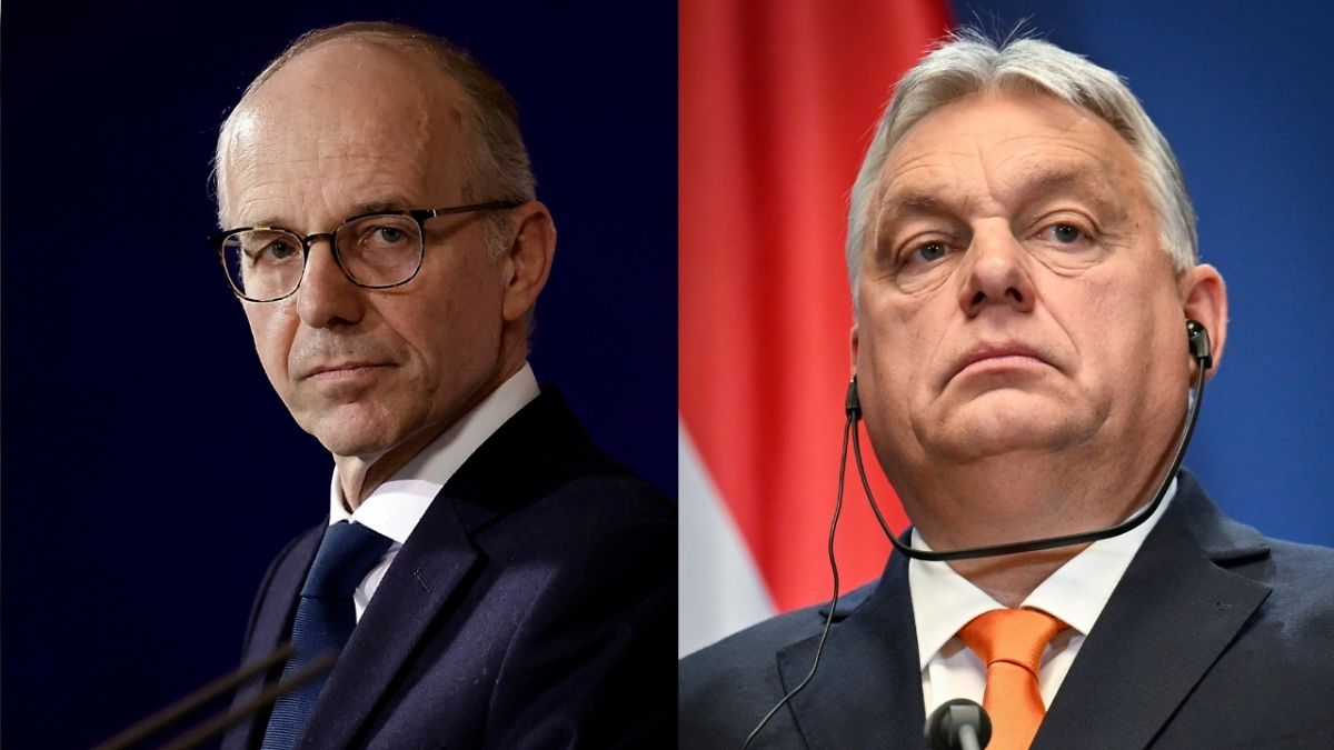 Luc Frieden luxemburgi kormányfő és Orbán Viktor magyar miniszterelnök