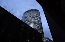  Lights are on at the world headquarters of Goldman Sachs in New York on Jan. 24, 2023.