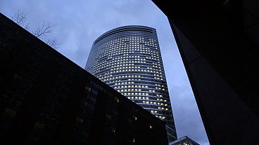  Lights are on at the world headquarters of Goldman Sachs in New York on Jan. 24, 2023.