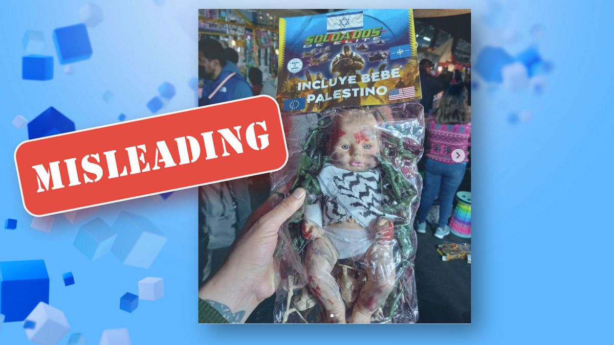 В соцсетях циркулируют фото и видео с изображением куклы в виде раненого палестинского младенца