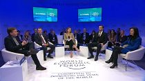 euronews' Sasha Vakulina with members of panel discussion