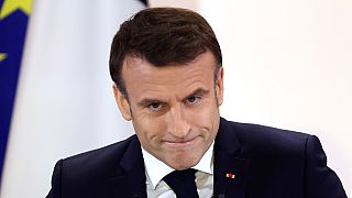 El presidente francés, Emmanuel Macron, el martes 16 de enero de 2024 en el Palacio del Elíseo en París.
