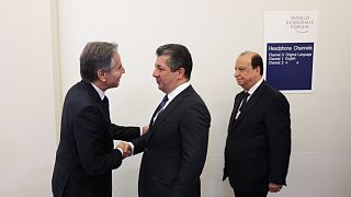 دیدار آنتونی بلینکن، وزیر خارجه آمریکا با مسرور بارزانی، نخست وزیر اقلیم کردستان عراق