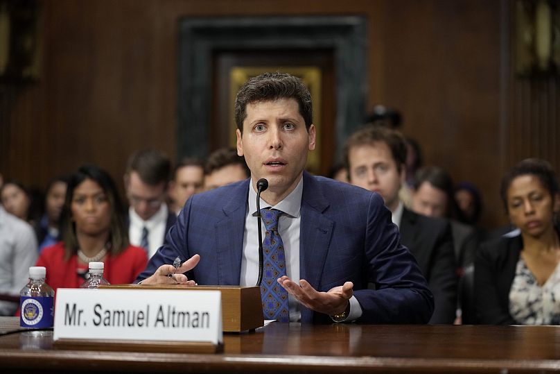 OpenAI CEO Sam Altman during a Senate Judiciary Subcommittee on Privacy, Technology and the Law hearing.