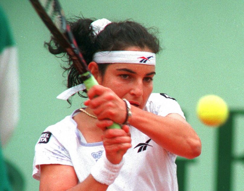 Arantxa Sánchez Vicario egy berlini versenyen 1996-ban