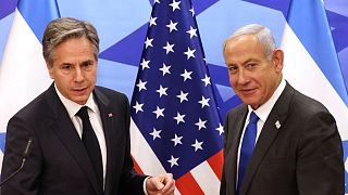  رئيس الوزراء الإسرائيلي بنيامين نتنياهو ووزير الخارجية الأمريكي أنتوني بلينكن