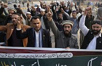 مظاهرة لإدانة الضربة الإيرانية في منطقة الحدود الباكستانية، في إسلام أباد، باكستان، 18 يناير 2024.