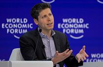 OpenAI CEO Sam Altman participates in the "Technology in a turbulent world" panel discussion during the annual meeting of the World Economic Forum in Davos, Switzerland, 2024