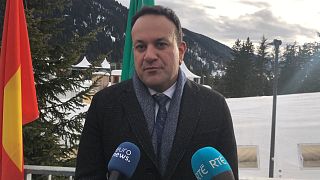 Taoiseach Leo Varadkar speaking to Euronews at the World Economic Forum in Davos