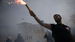 Акция протеста у здания греческого парламента, 18 января 2024 года.